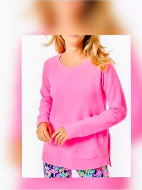 Lilly Pulitzer Bright Pink Beach Comber Crewneck Sweater